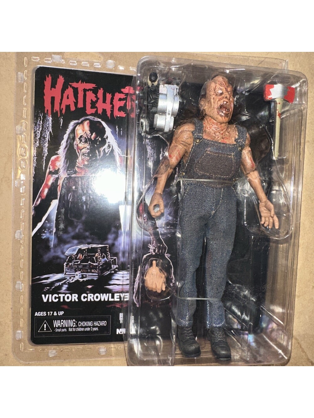NECA Hatchet Victor Crowley Action Figure With Hatchet & Hand Accessories